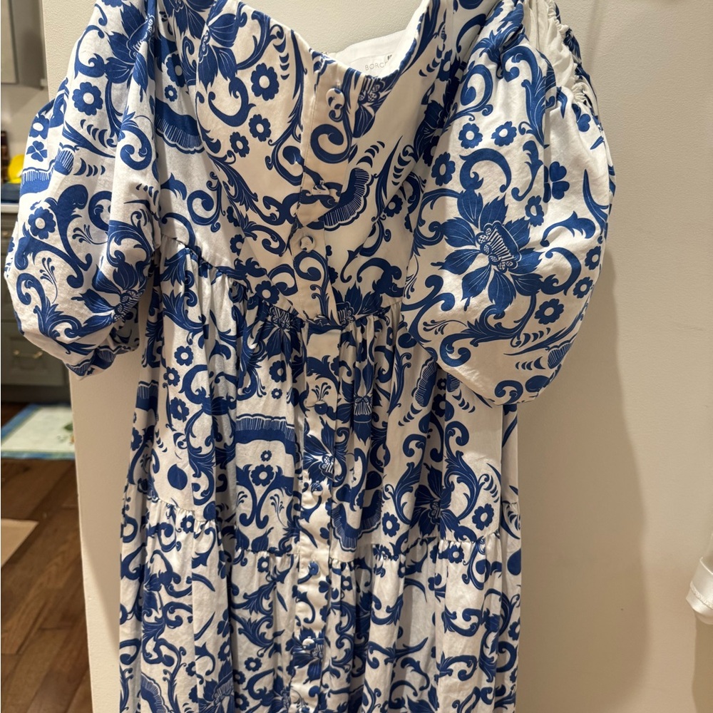 Blue and White Floral Dress